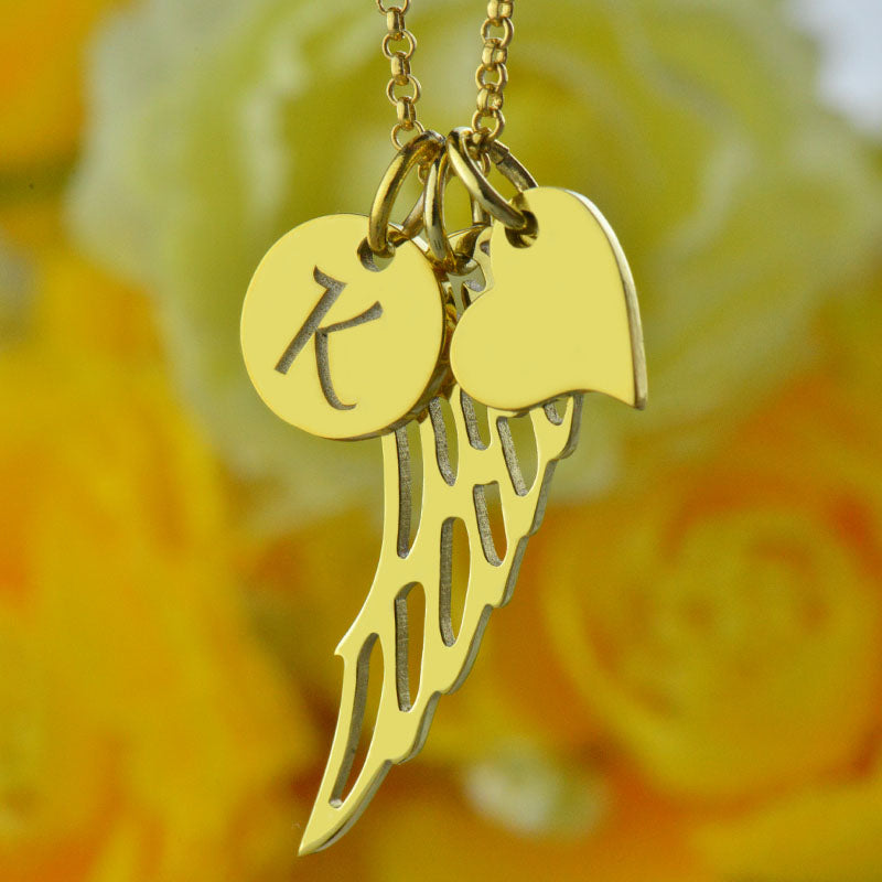 Personalized Angel Wing Necklace Jewelry Treasures