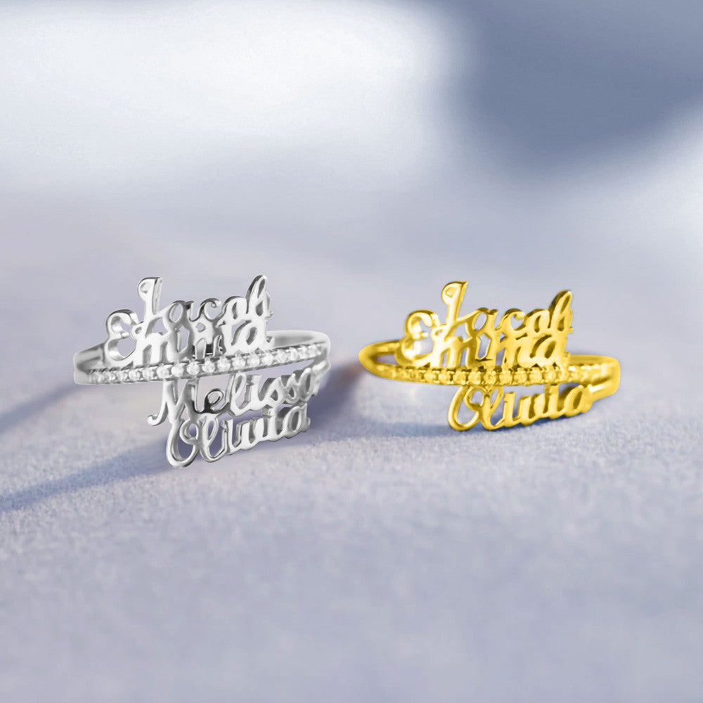 Personalized 1-6 Names Ring