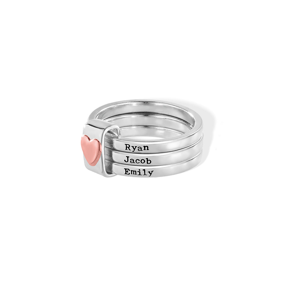 Personalized Stacking Rings Rustic Sterling Silver Ring