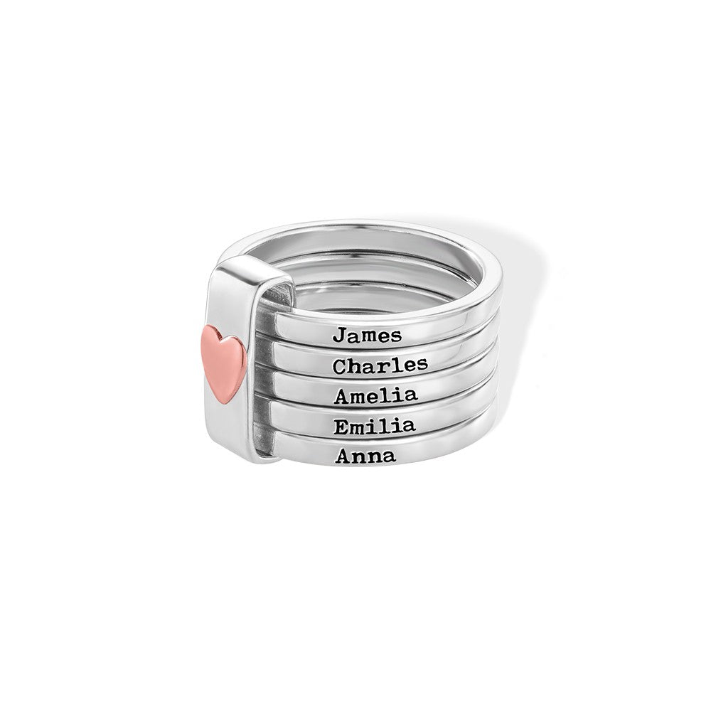 Personalized Stacking Rings Rustic Sterling Silver Ring