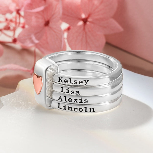 Personalized Stacking Rings Rustic Sterling Silver Ring