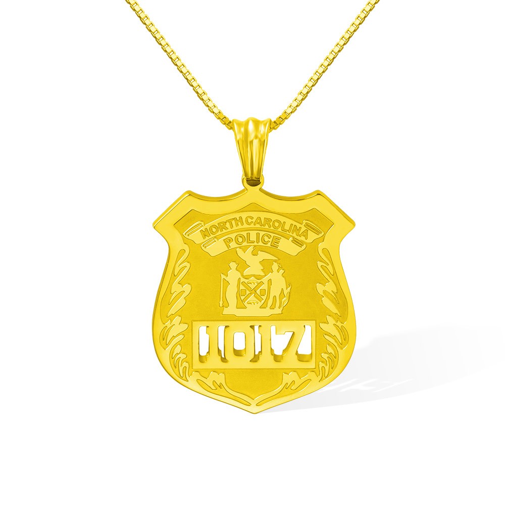 Customized Police Badge Necklace Jewelry Treasures