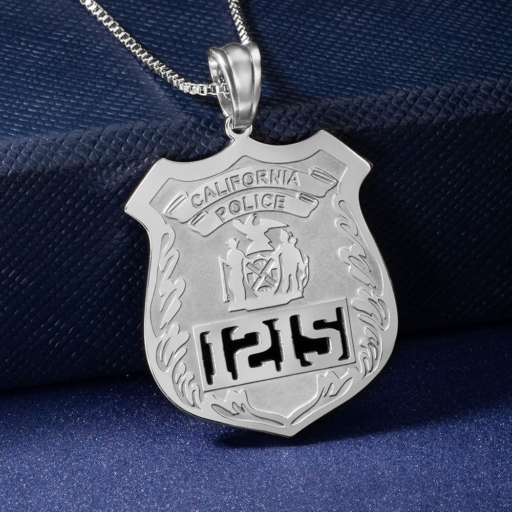 Customized Police Badge Necklace Jewelry Treasures