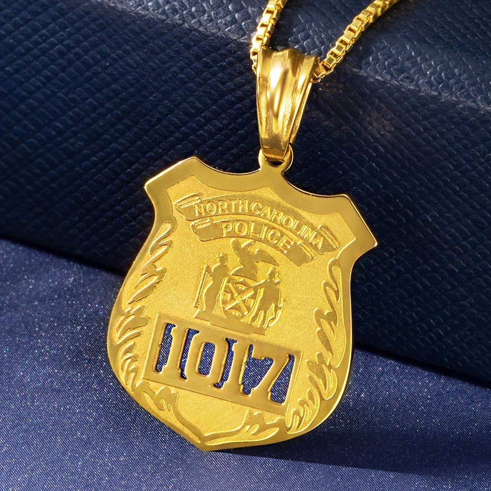 Customized Police Badge Necklace Jewelry Treasures