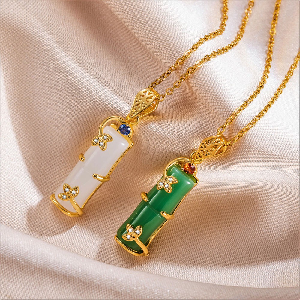 Jade Necklace with Birthstone, Jade Amulet Necklace Jewelry Treasures