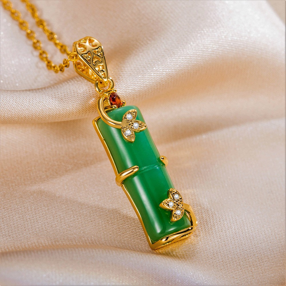 Jade Necklace with Birthstone, Jade Amulet Necklace Jewelry Treasures