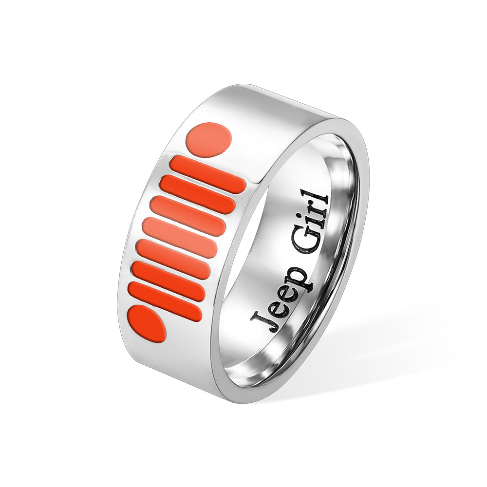 Custom Name Jeep Ring, Stainless Steel Unisex Ring