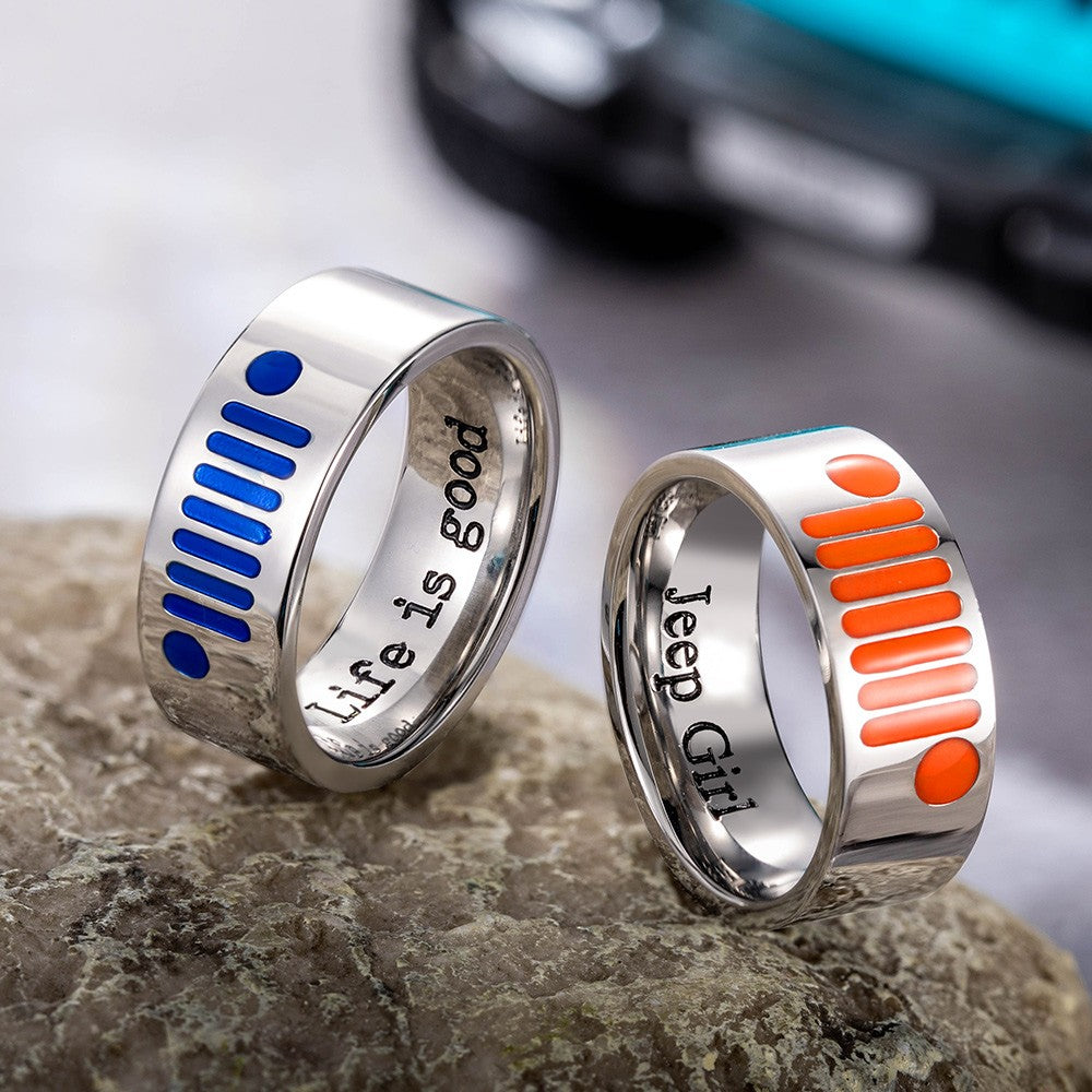 Custom Name Jeep Ring, Stainless Steel Unisex Ring