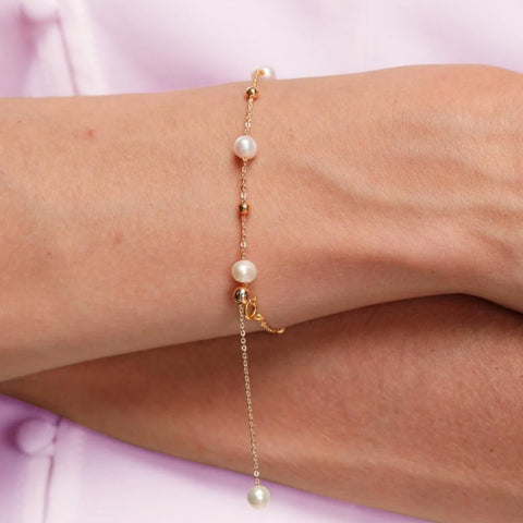 Real Natural Freshwater Pearl Bracelet, Pearl Beaded Bracelet,