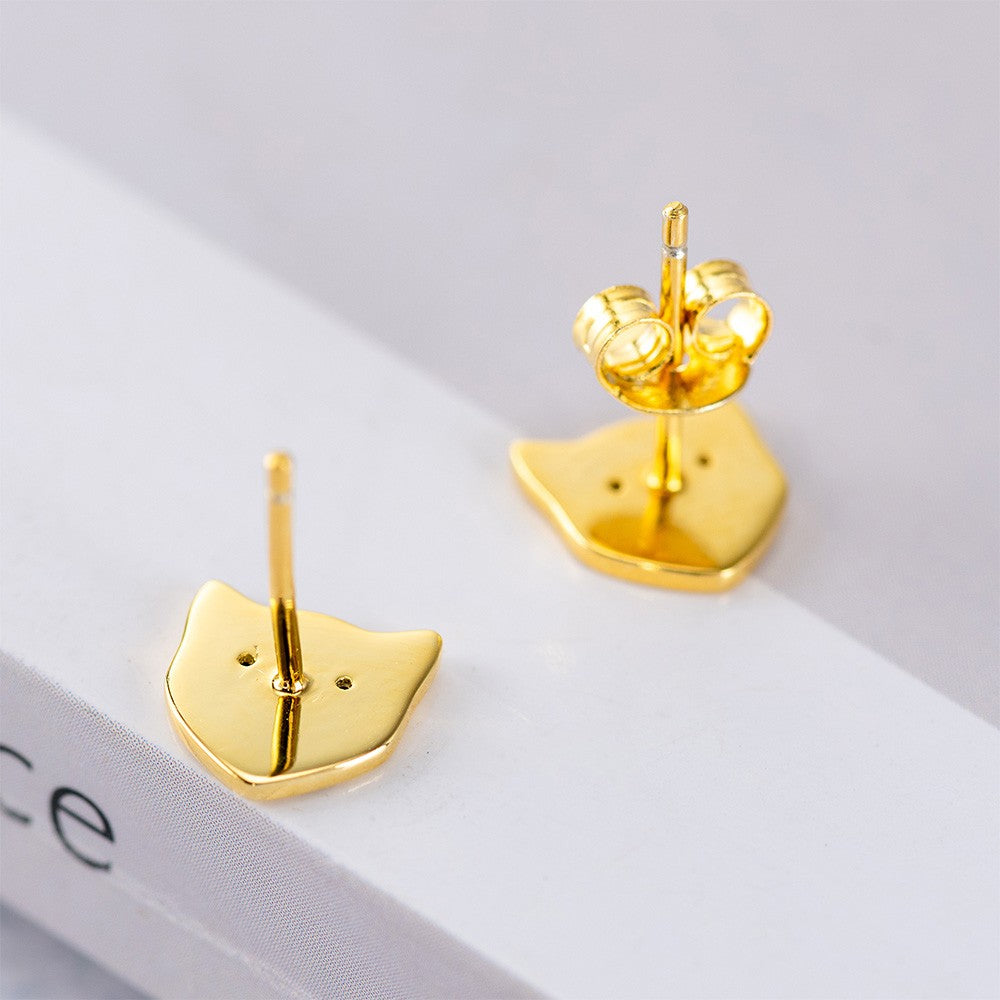 Leopard Face Stud Earrings, Nature Inspired Animal Earrings, Sterling Silver 925 Leopard Earrings Platinum/Gold Plated, Gift for Pet Lovers/Women