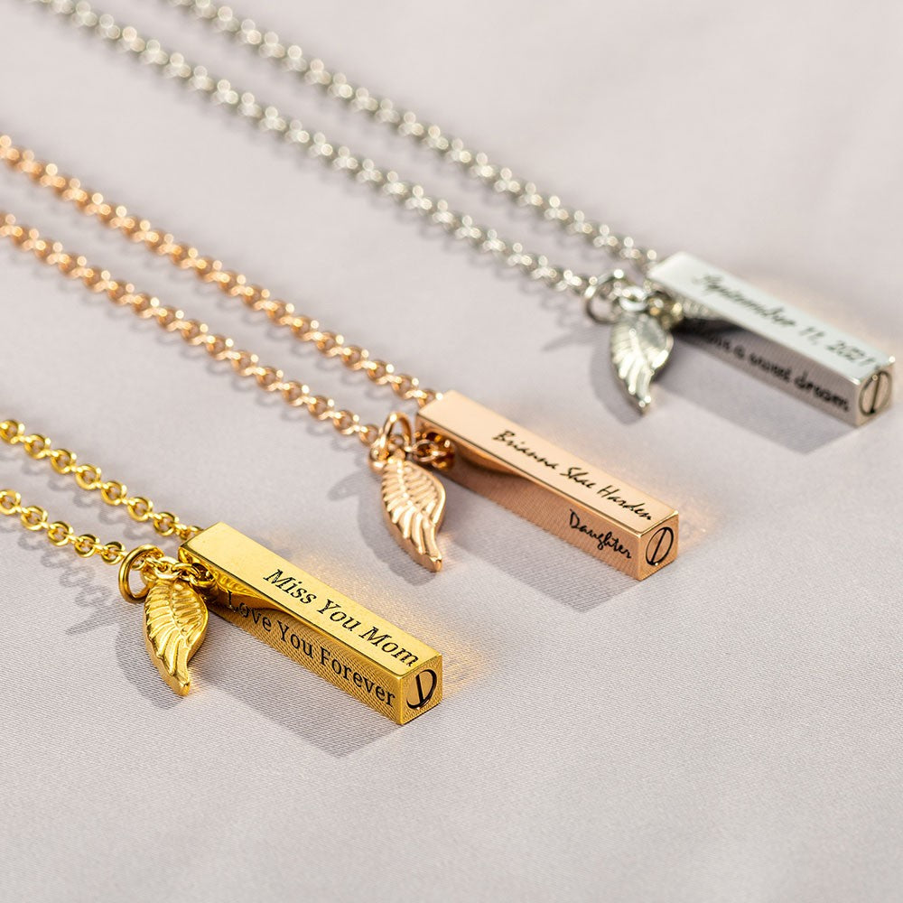 Personalized Engraved Bar Cremation Urn Necklace Jewelry Treasures