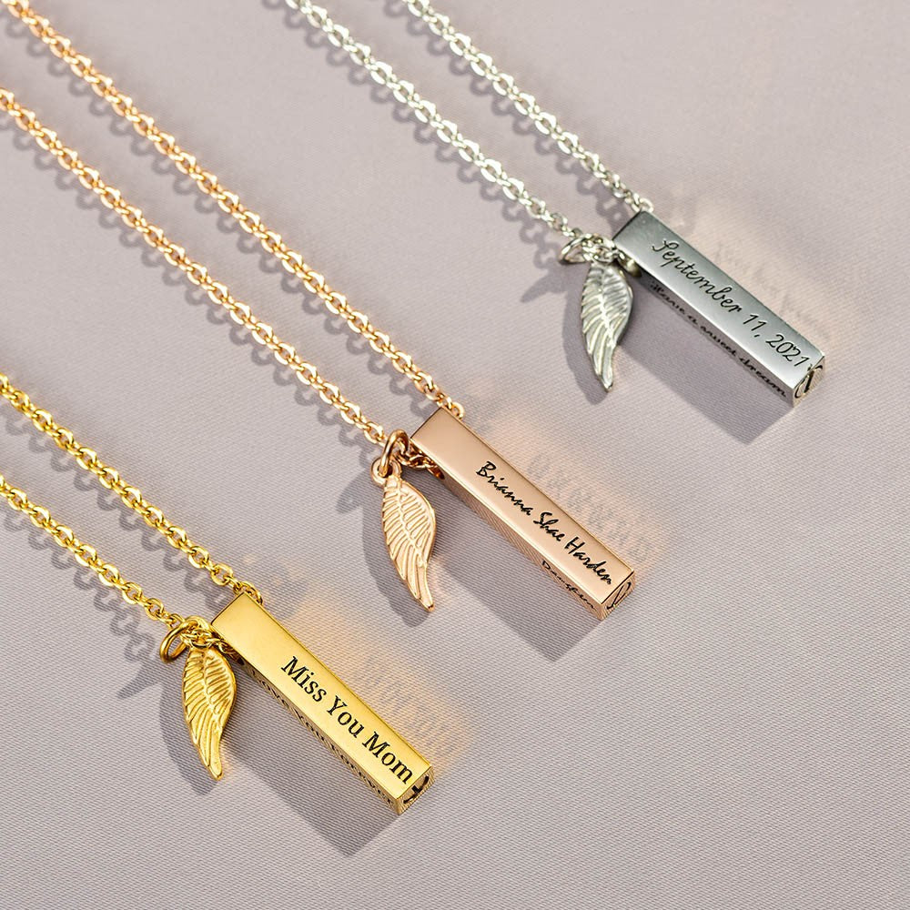 Personalized Engraved Bar Cremation Urn Necklace Jewelry Treasures