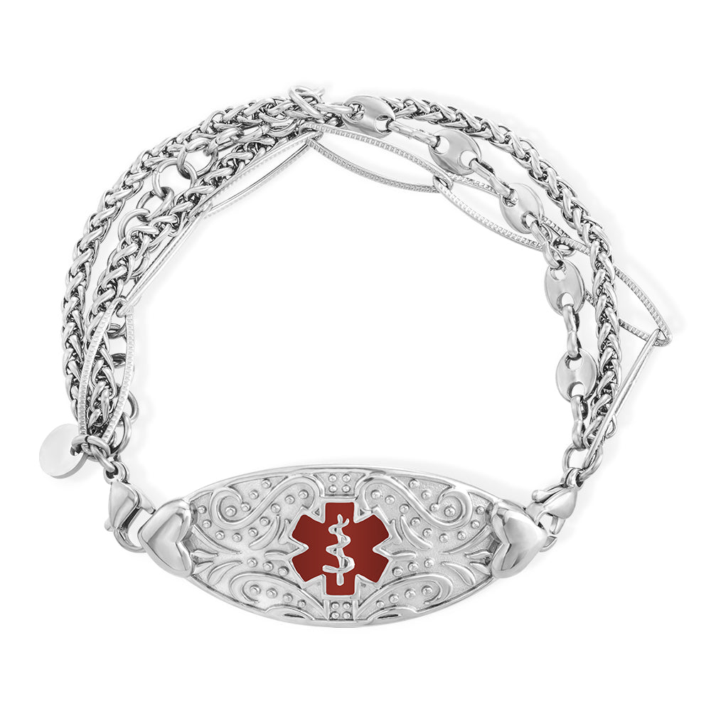 Custom Medical Alert ID Bracelet with Engraving Jewelry Treasures