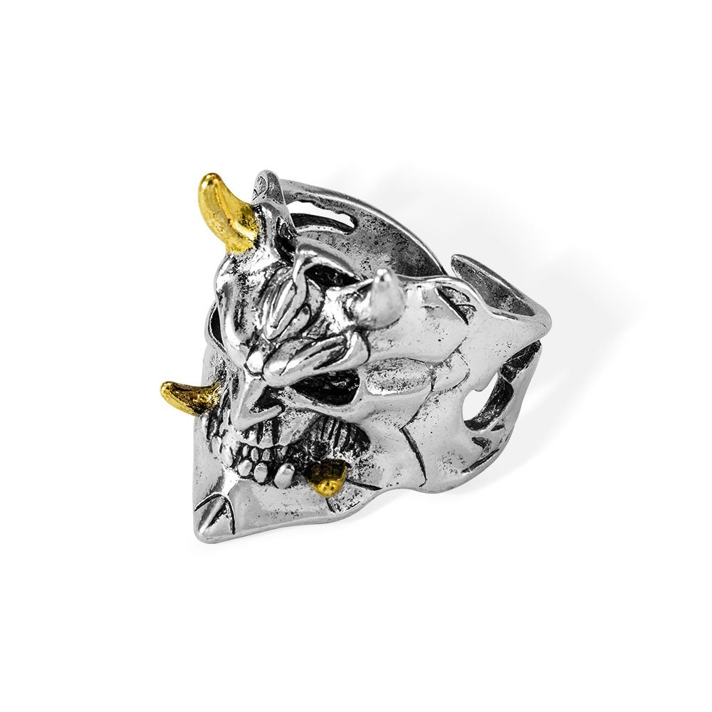Hannya Ghost Ring, Oni Mask Ghost Ring, Demon Ring, Gothic Ring, Vintage Ring, Cool Rings for Men/Husband Jewelry Treasures