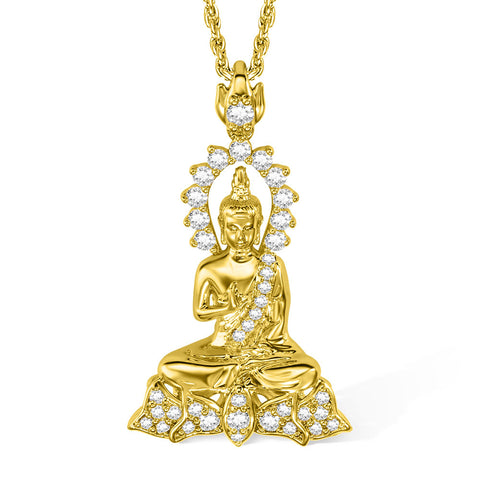 18k Gold-plated Buddha Charm Necklace Jewelry Treasures