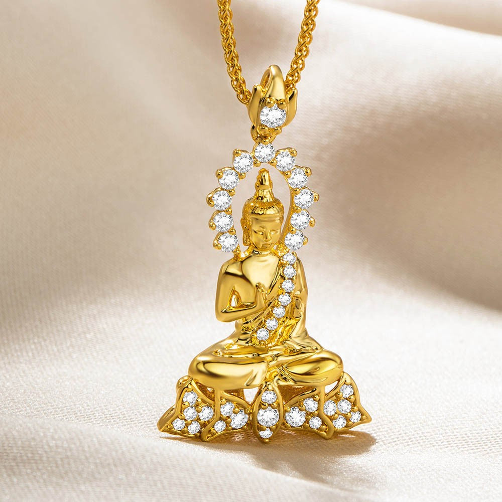 18k Gold-plated Buddha Charm Necklace Jewelry Treasures