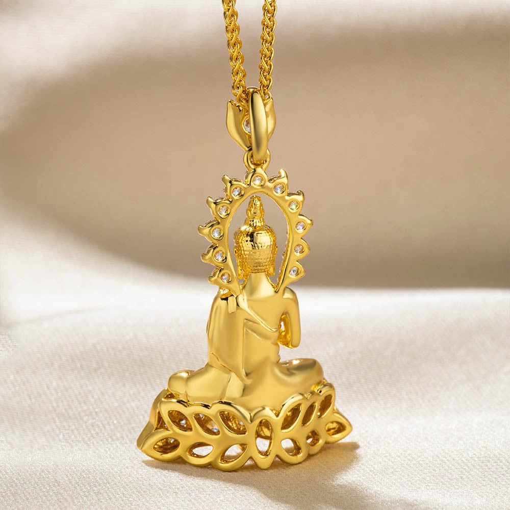 18k Gold-plated Buddha Charm Necklace Jewelry Treasures