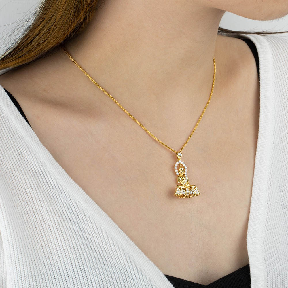 18k Gold-plated Buddha Charm Necklace Jewelry Treasures