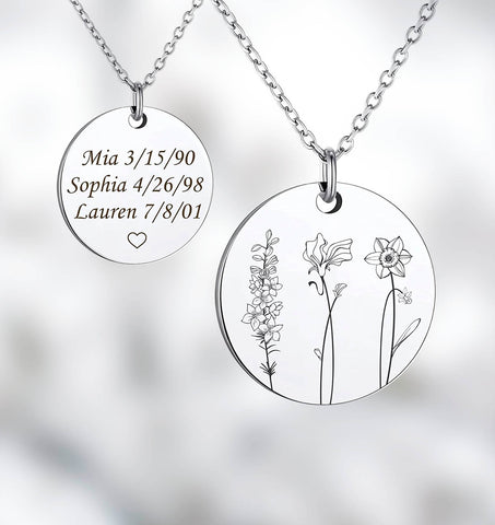 Multiple Birth Flowers Necklace Jewelry Treasures