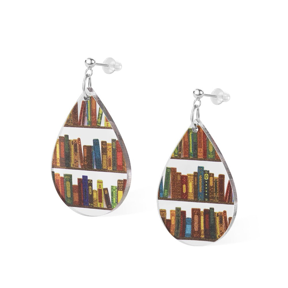 Book Nook Earrings, Librarian Book Lover Earrings, Modern Statement Earrings, Birthday/Graduation/Appreciation Gift for Lover/Best Friend/Teacher