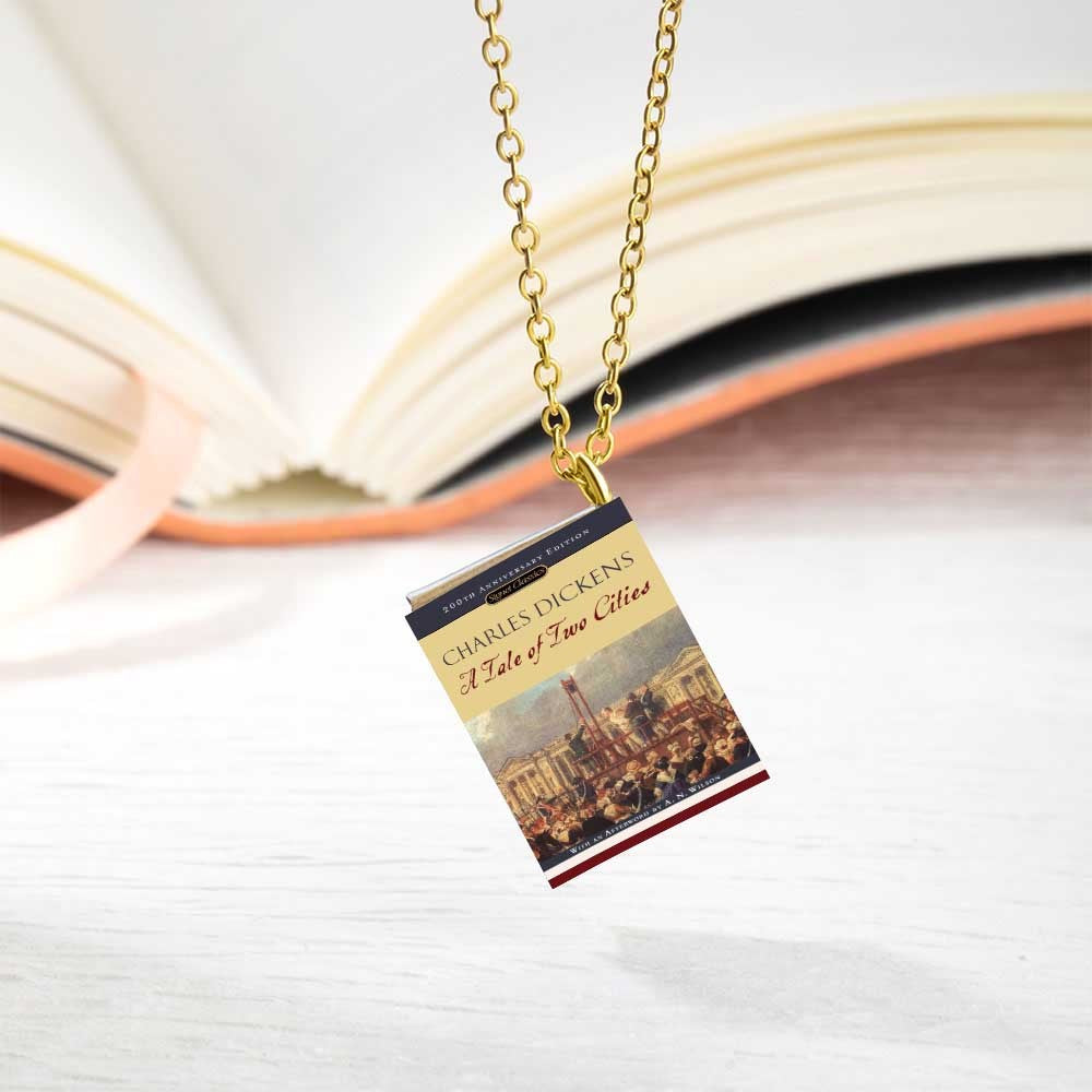 Photo Custom Book Necklace, Personalized Book Name & Authors Jewelry Treasures