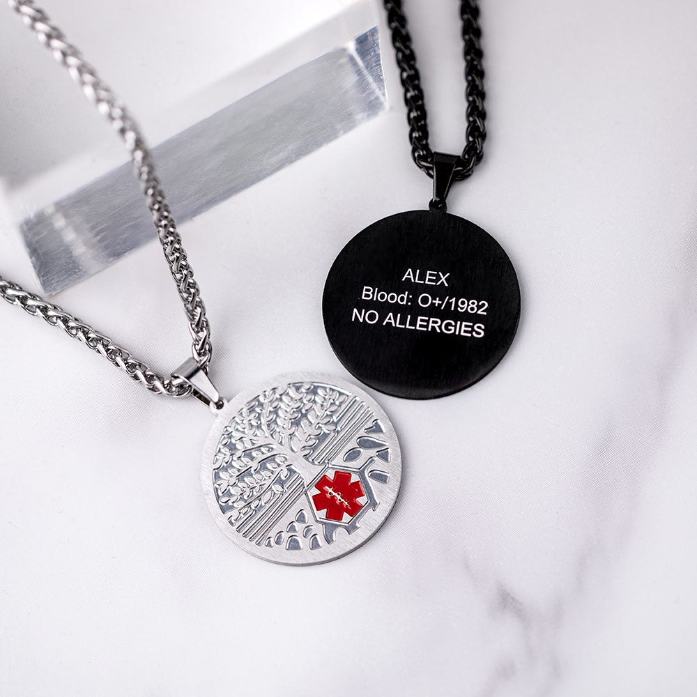 Personalized Medical Alert Necklace, Family Tree Necklace Jewelry Treasures