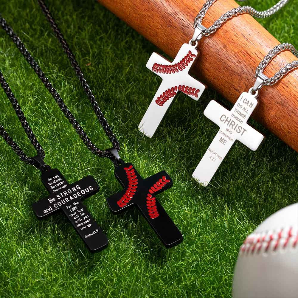 Personalized Bible Verse Necklace, Cross Pendant Necklace Jewelry Treasures