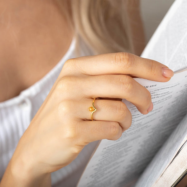 Dainty Mustard Seed Ring, Sterling Silver 925 Matthew 17:20 Faith Jewelry, Move Mountains Unique Biblical Gift, Birthday Gift for Women/Girls Jewelry Treasures