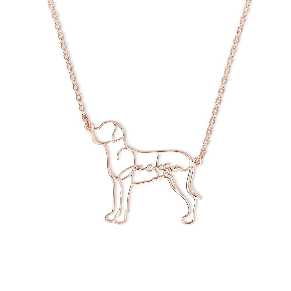 Personalized Dog Cat Breed Silhouette and Animal Necklace for Women