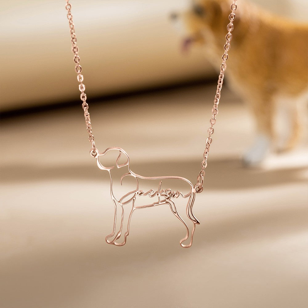 Personalized Dog Cat Breed Silhouette and Animal Necklace for Women