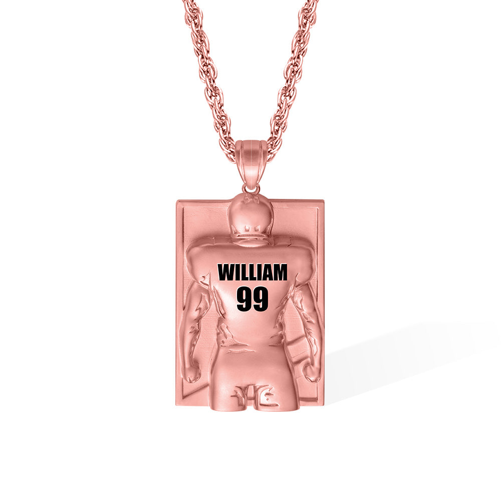 Personalized Football Necklace with Number and Name Jewelry Treasures