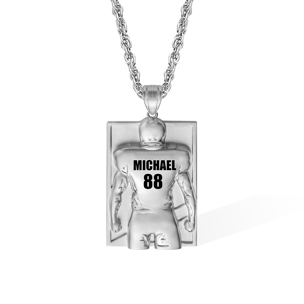 Personalized Football Necklace with Number and Name Jewelry Treasures