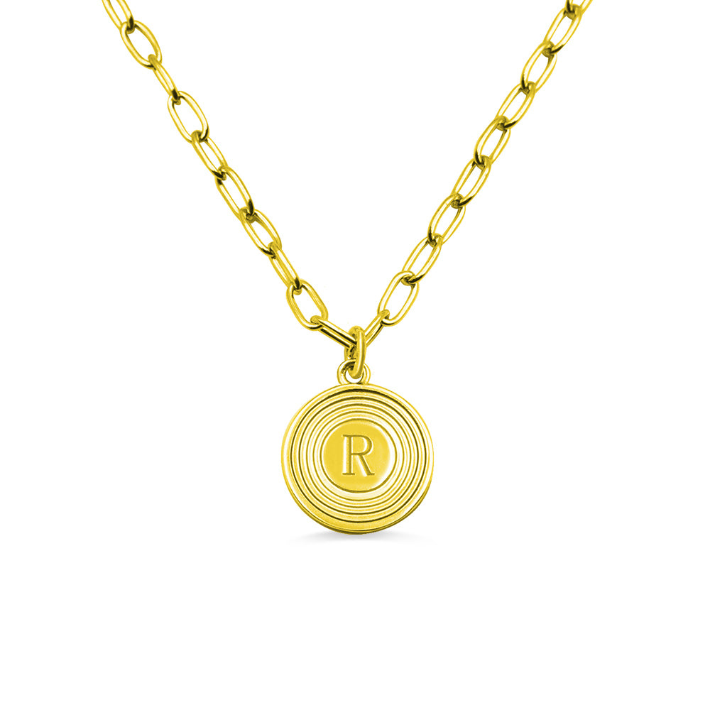 Personalized Initial Link Necklace-Stainless Steel Jewelry Treasures