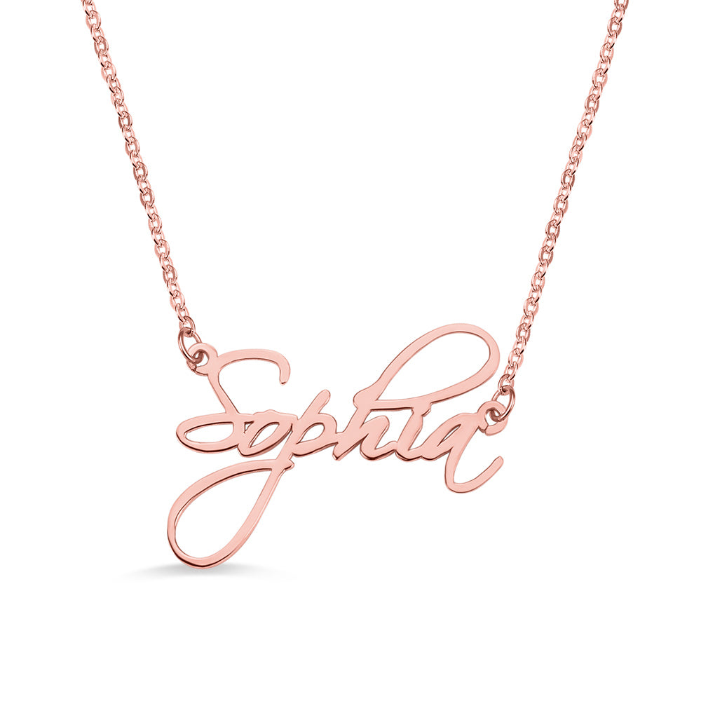 Personalized Calligraphy Name Necklace Silver Jewelry Treasures