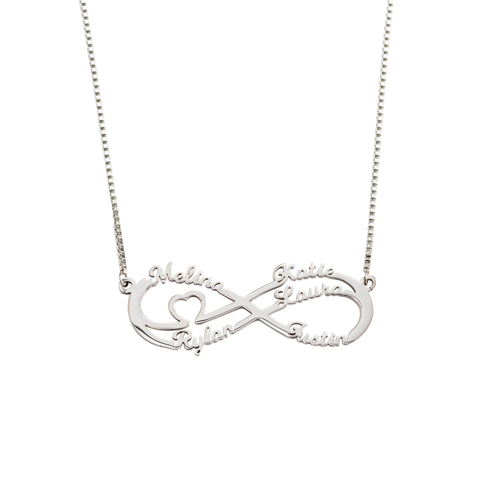 Personalized Infinity Name Necklace with 5 Names Jewelry Treasures