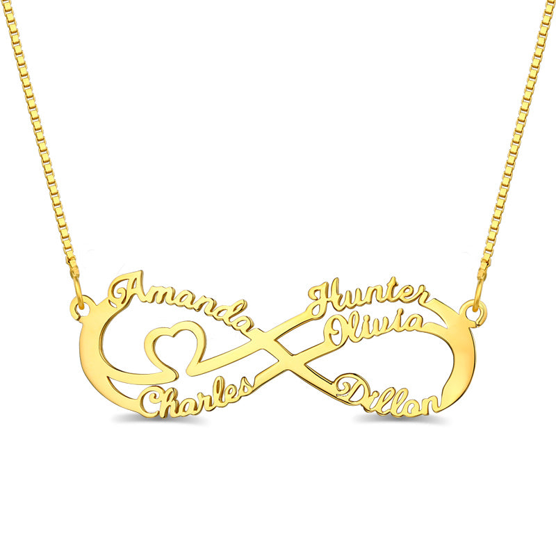 Personalized Infinity Name Necklace with 5 Names Jewelry Treasures