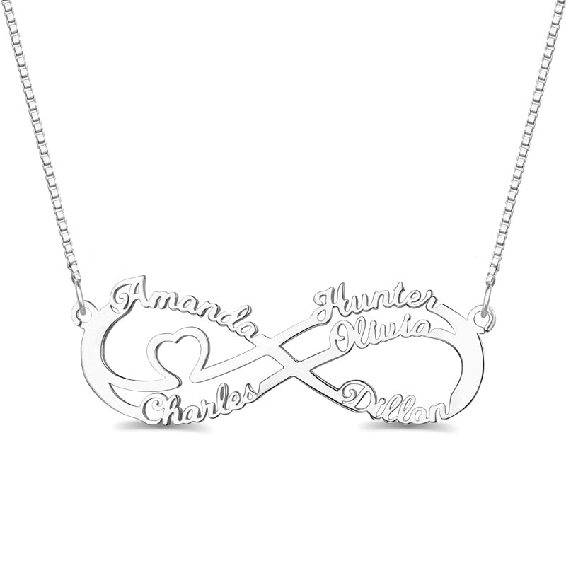 Personalized Infinity Name Necklace with 5 Names Jewelry Treasures