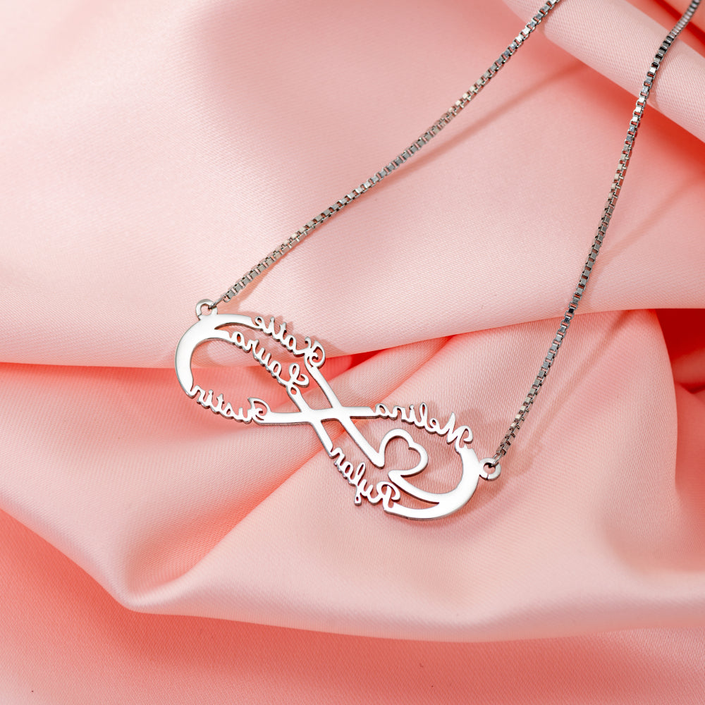 Personalized Infinity Name Necklace with 5 Names Jewelry Treasures