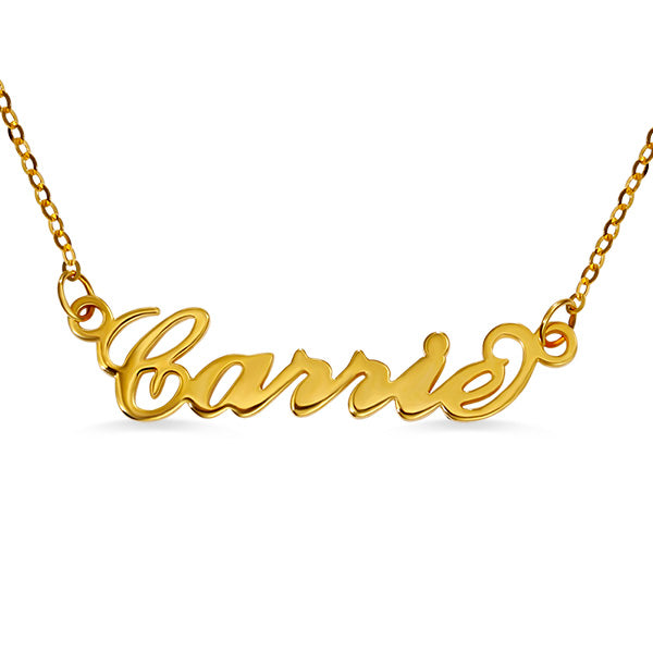 Personalized Carrie Name Necklace Solid Gold Jewelry Treasures