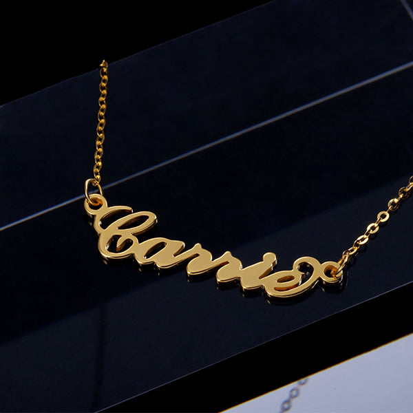 Personalized Carrie Name Necklace Solid Gold Jewelry Treasures