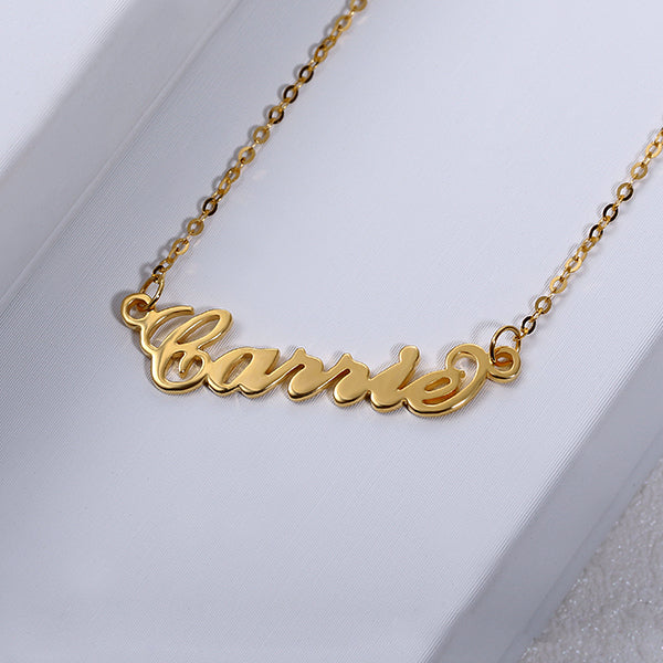 Personalized Carrie Name Necklace Solid Gold Jewelry Treasures