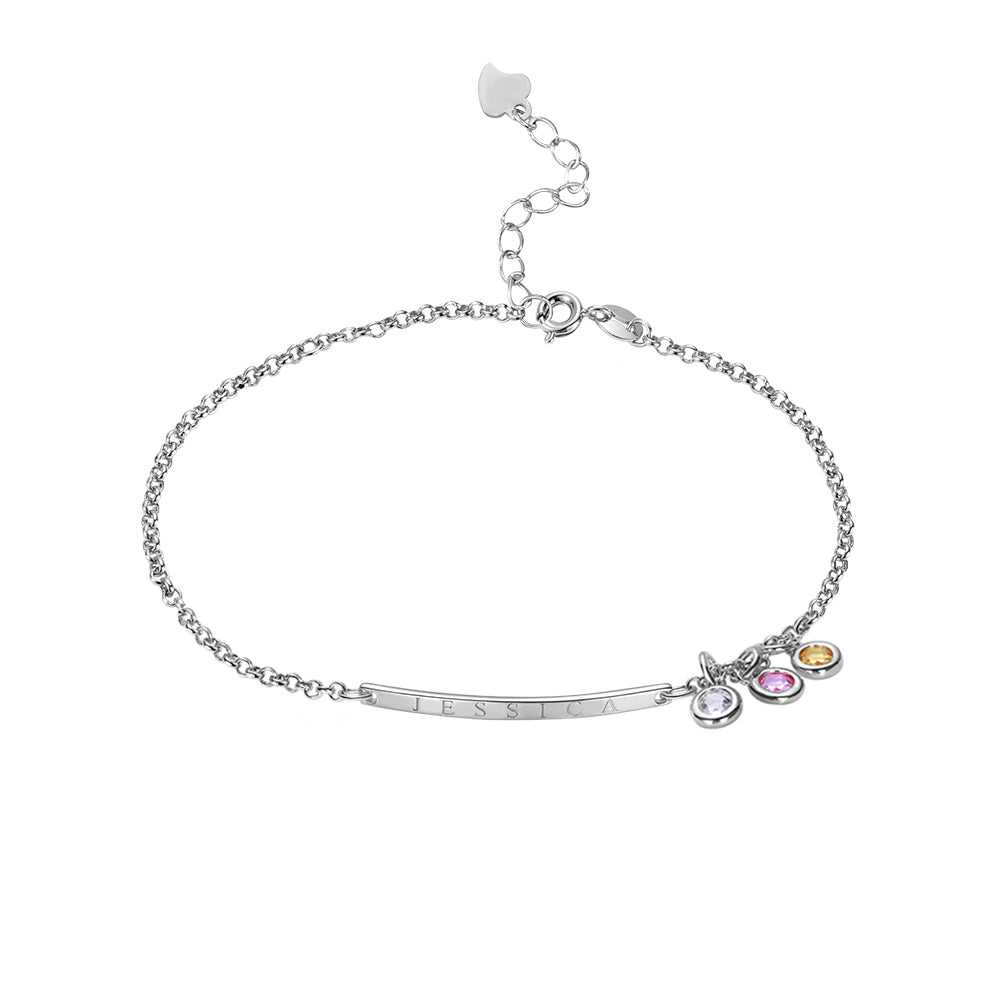 Personalized Birthstone Bracelet Sterling Silver Jewelry Treasures