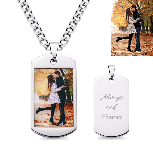 Custom Stainless Steel Photo Dog Tag Necklace & Keychain Jewelry Treasures