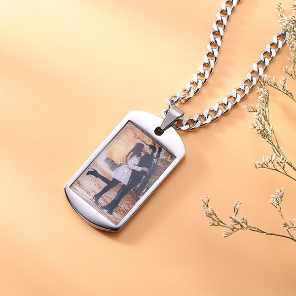 Custom Stainless Steel Photo Dog Tag Necklace & Keychain Jewelry Treasures