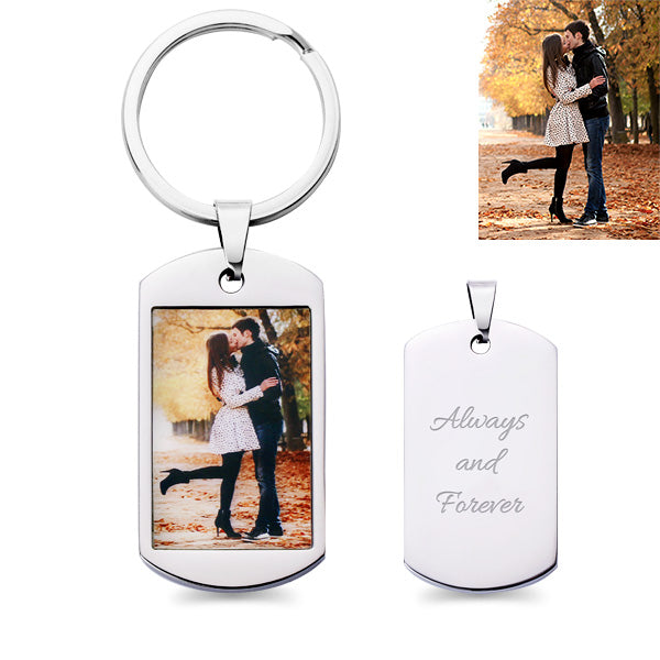 Custom Stainless Steel Photo Dog Tag Necklace & Keychain Jewelry Treasures