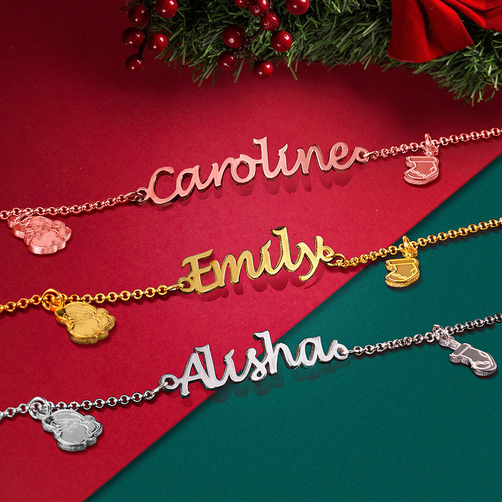 Personalized Christmas Name Bracelet Jewelry Treasures