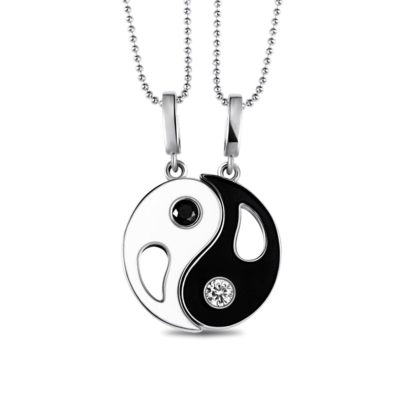 Custom Yin Yang Necklace with 2 Pendants & Birthstones Jewelry Treasures