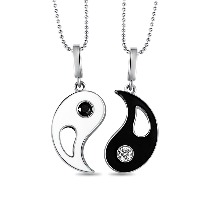 Custom Yin Yang Necklace with 2 Pendants & Birthstones Jewelry Treasures