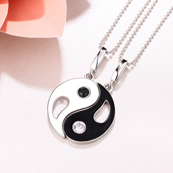 Custom Yin Yang Necklace with 2 Pendants & Birthstones Jewelry Treasures