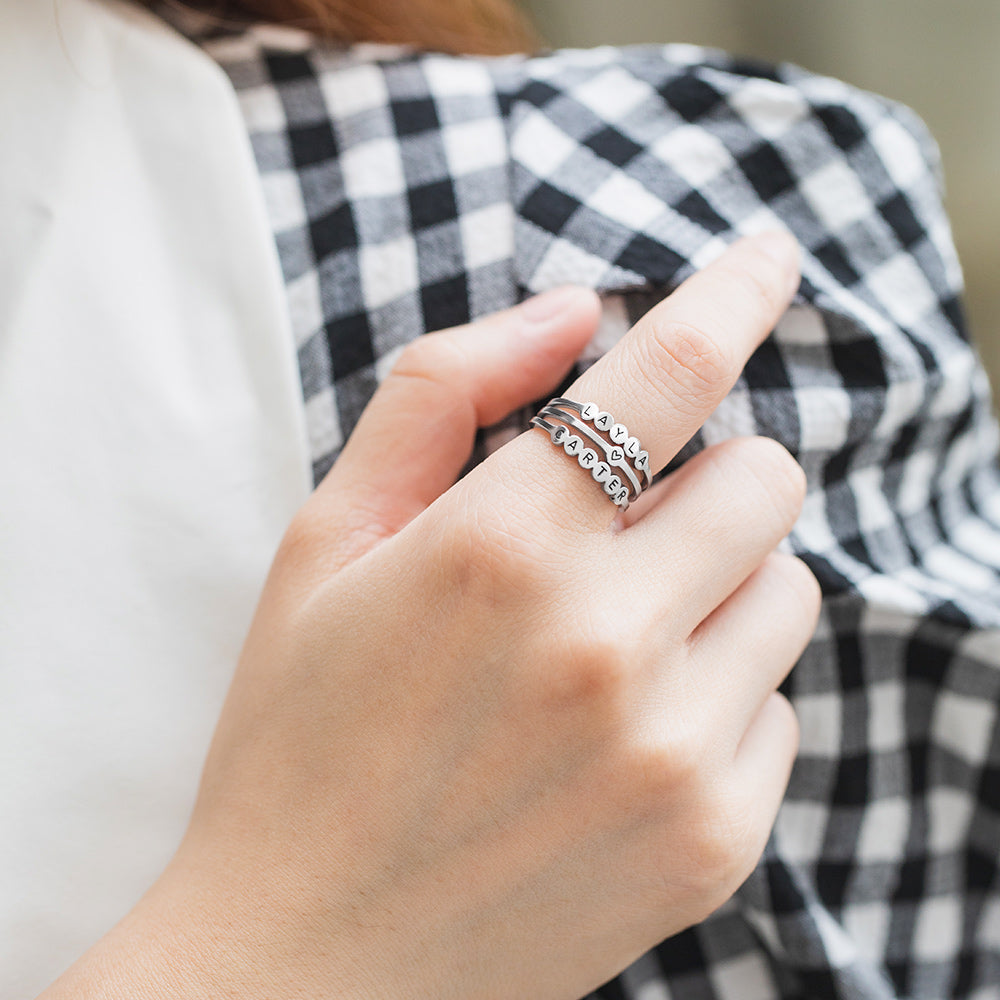 Custom Names/Initial Stacking Rings